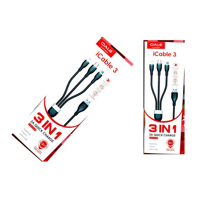 Universal 3-in-1 Multi-Device Charging Cable