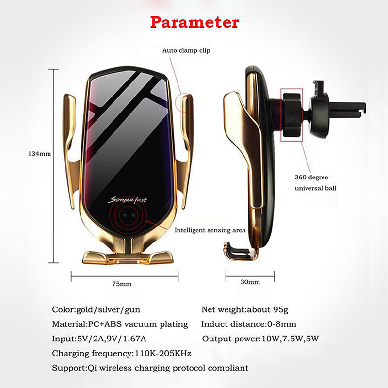 Automatic Clamping Wireless Car Charger
