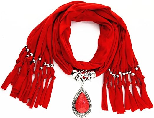 Women's Scarf with Attached Necklace