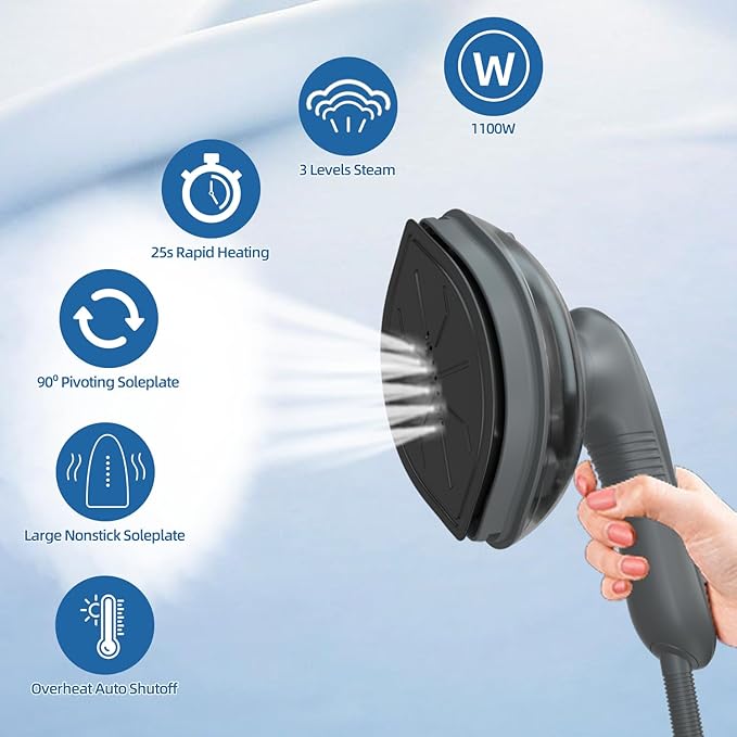 Compact Handheld Steamer Iron