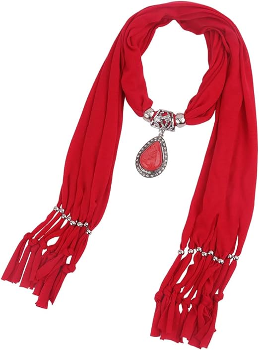 Women's Scarf with Attached Necklace