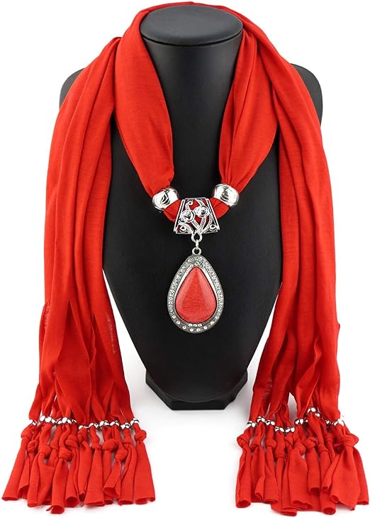Women's Scarf with Attached Necklace