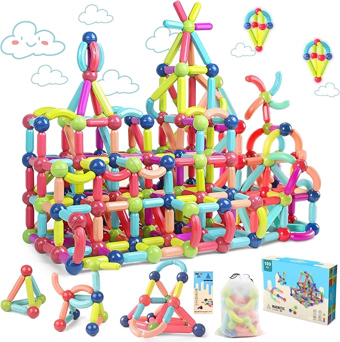 56-Piece Magnetic Building Blocks Set