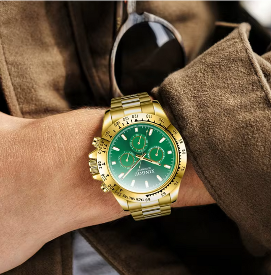 Golden Steel Band Watch