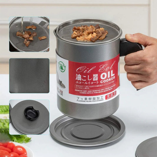 Premium Stainless Steel Oil Filter Pot with Tray